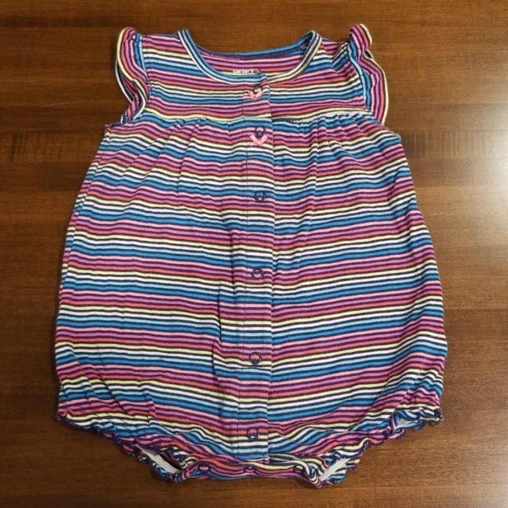 Carter's girls striped romper, 9 months, so cute!